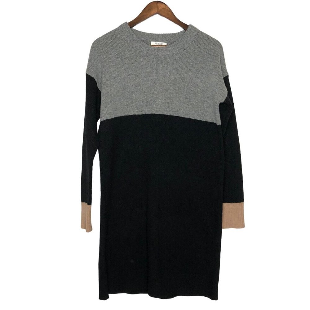 Madewell NWT Colorblock Sweater Dress Size Small 100% Merino Wool